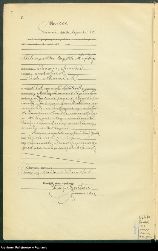 Obraz 4 z jednostki "Księga miejscowa zgonów tom III [Rejestr główny zgonów]"