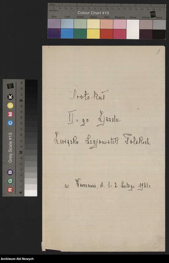 image.from.unit.number "I Zjazd Delegatek. Protokół z obrad, program, regulamin dla kół, listy delegatek, legitymacje."