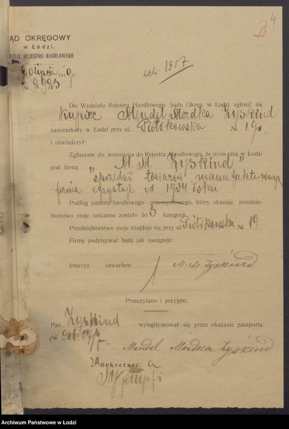 Obraz 6 z jednostki "Mendel Mordka Zyskind - sprzedaż towarów manufakturowych"