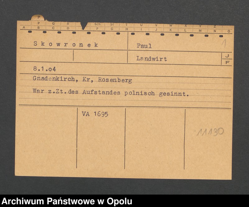 Obraz 3 z jednostki "[Skowronek Paul, ur. 8.1.1904, zam. Gnadenkirch]"