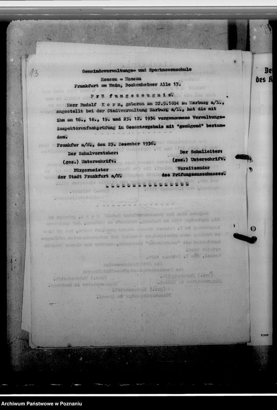 Obraz 17 z jednostki "Kern, Rudolf, Personalkten des Amtsinspektors"