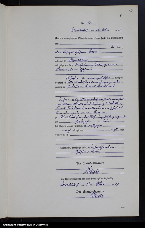 Obraz 15 z jednostki "Sterbe-Neben-Register Nr 1 - 32 [ Księga zgonów - wtóropis ]"