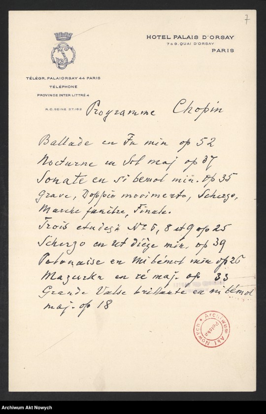 image.from.unit.number "Spisy granych utworów. Rękopisy I. J. Paderewskiego"