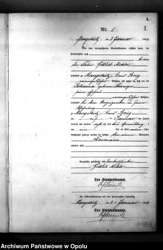 image.from.unit "Geburts-Neben-Register des Standes-Amt Mangschütz 1883"