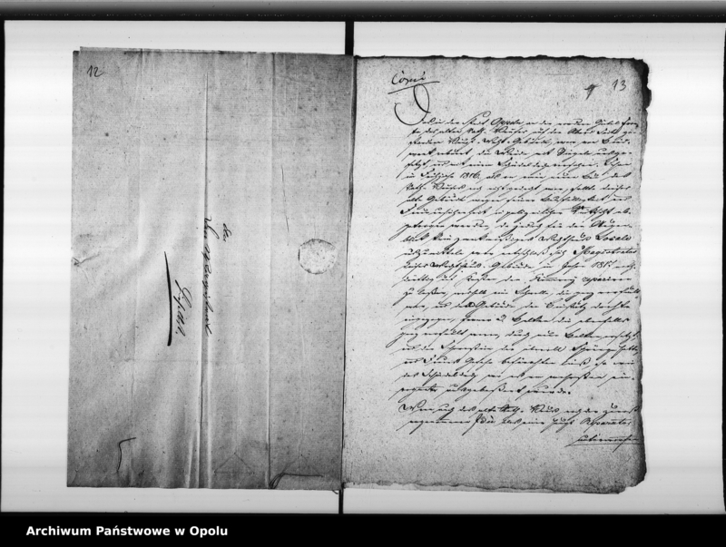 Obraz 12 z jednostki "Acta die bei der Stadt Oppeln dem Staate gehörenden [Garnisongebäude] so wie die Verwei[...] und die Miethe für die Hauptwacht Vol. I de anno 1821"