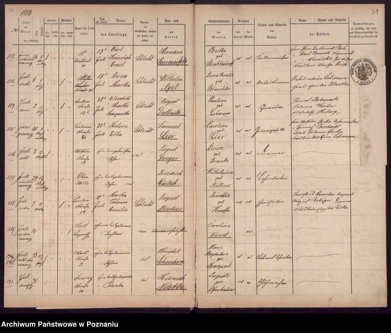 Obraz 19 z jednostki "[Akta urodzeń i chrztów, zgonów, ślubów]"