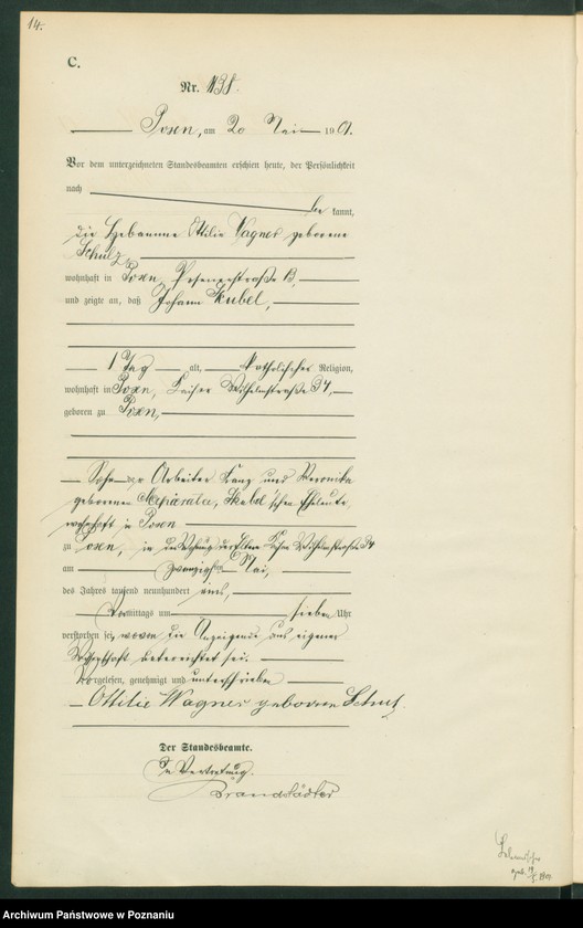 Obraz 17 z jednostki "Księga miejscowa zgonów t. III"