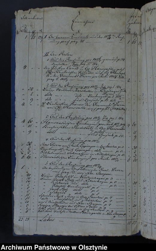 image.from.unit.number "Jahr Rechnung aller Einnahme und Ausgabe der Jäskendorffschen Kirche"