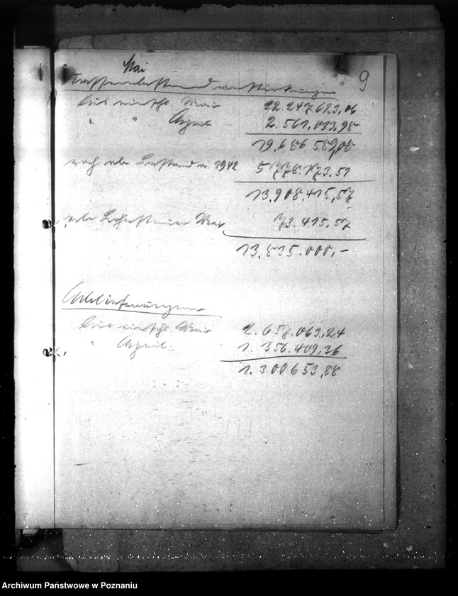 Obraz 13 z jednostki "Abschlussnachweisungen der Reichshauptkasse"