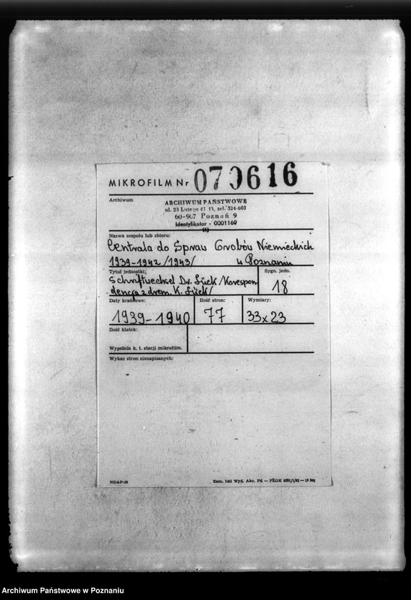 Obraz 2 z jednostki "Schriftwechsel Dr. Lück - Korespondencja z doktorem K. Lück, jako kierownik Genhäftstelle der Volkskentnhen"