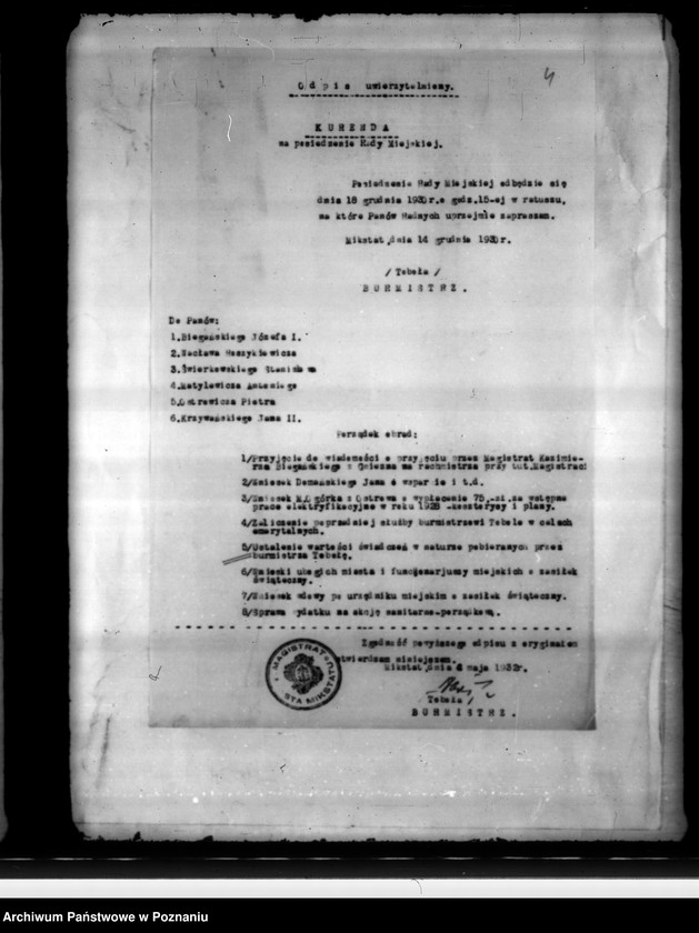 Obraz 8 z jednostki "Członkowie magistratu i radni miasta Mikstatu"