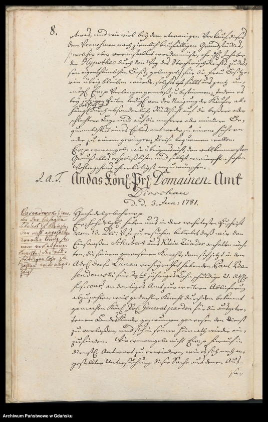 image.from.unit.number "[Liber missivarum]. Register über vorstehende Briefe von Jahr 1781. Register derer an welche vorstehende Briefe geschrieben worden"