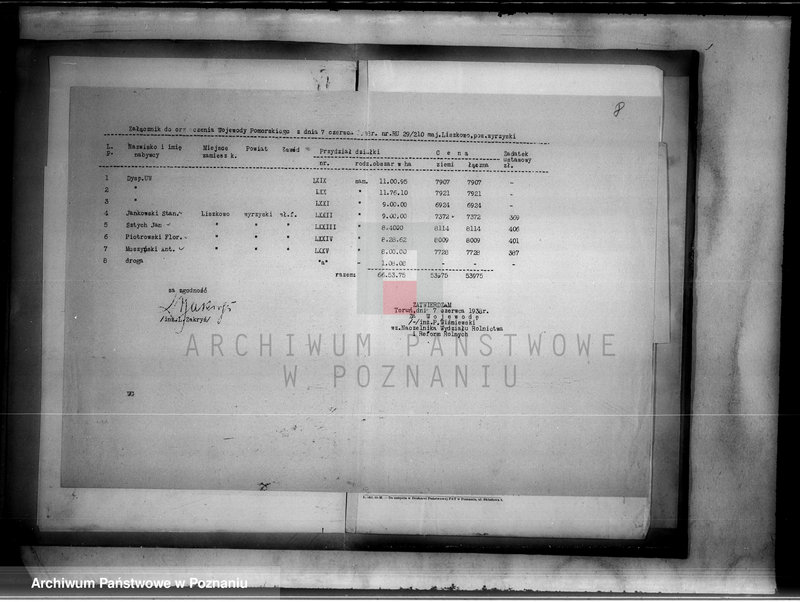 Obraz 13 z jednostki "Tymczasowy rejestr pomiarowo-parcelacyjny majątku Liszkowo powiatu wyrzyskiego"