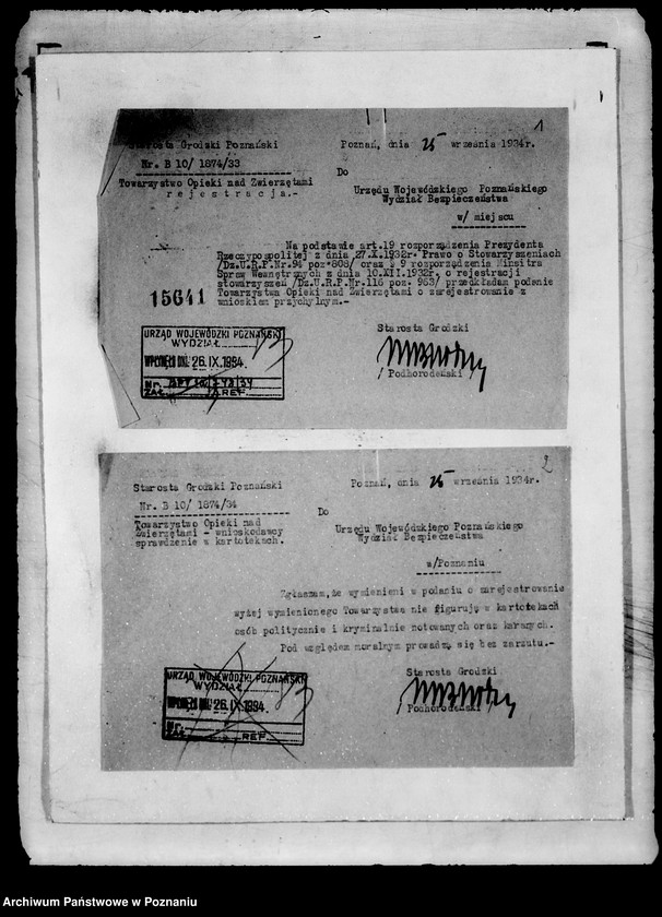 Obraz 5 z jednostki "/Towarzystwo Opieki nad Zwierzętami Województwa Poznańskiego w Poznaniu/"