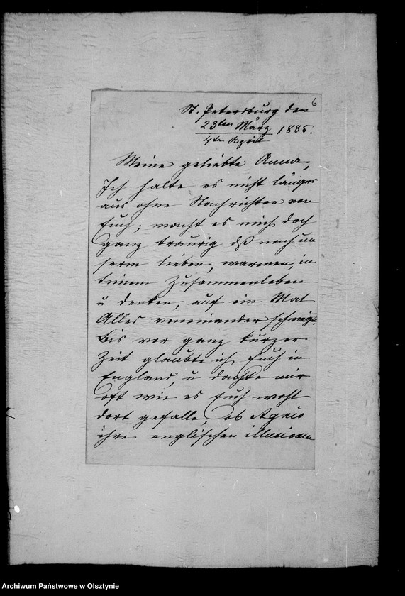 image.from.unit.number "/Manita aus Petersburg, eine der Hahn- Schlippenbachschen Verwanten, an Anna Gfin Lehndorff geb. Gfin Hahn/"