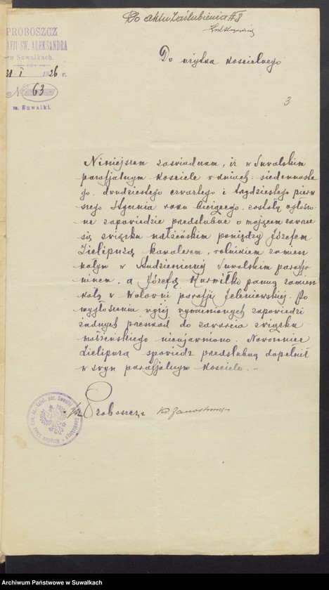 Obraz 5 z jednostki "Aneksa do aktów ślubnych Rz-kat. Jeleniewskiej parafji z 1926 roku"