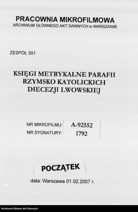 image.from.unit.number "Parafia: Radziechów. Dekanat: Busk. Kopie z ksiąg metrykalnych ur., śl., zg. dla całej parafii (miasto Radziechów i wsie)."