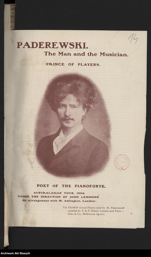 image.from.unit.number "Australia. Tournée 1904 roku (Programy i wycinki prasowe dotyczące tournée i koncertów w Australii, Nowej Zelandii i w Niemczech)"