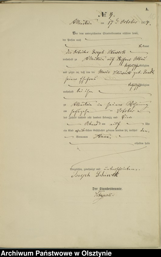 image.from.unit.number "Haupt-Geburts-Register Nr 1 - 73"