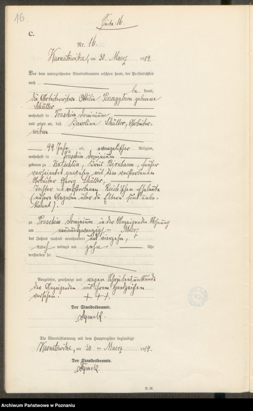 Obraz 18 z jednostki "Sterbe-Neben-Register"