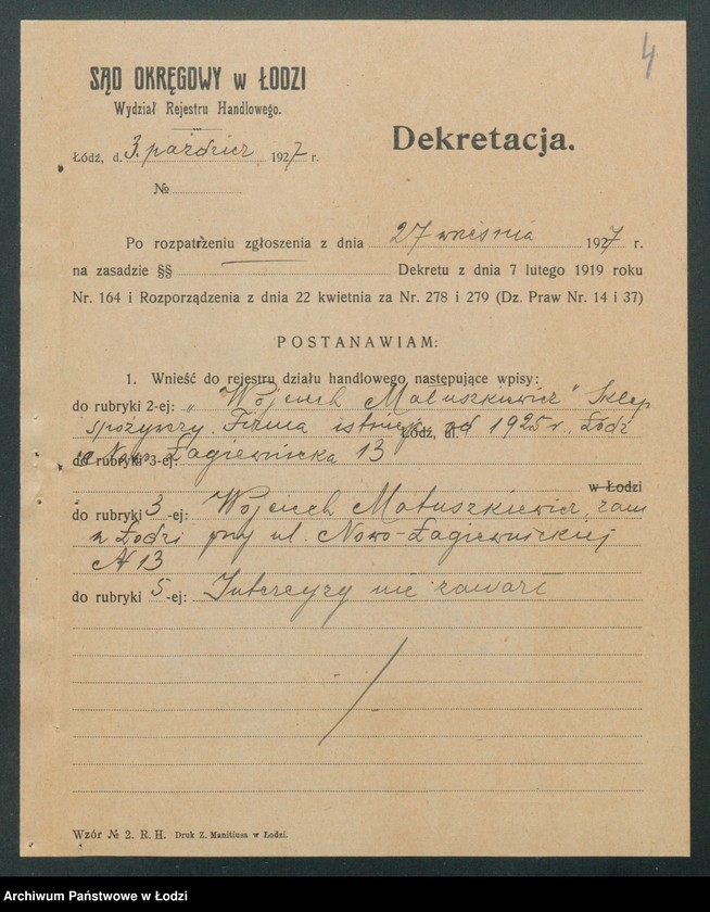 Obraz 6 z jednostki "Wojciech Małuszkiewicz- sklep spożywczy"