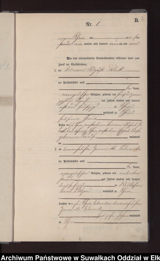image.from.unit.number "Heiraths-Neben-Register des Preussischen Standes-Amtes Rhein Kreis Loetzen"