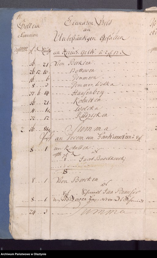 image.from.unit.number "Kobultische Kirche-aller Einnahme und Ausgabe-wie auch Bau-Rechning"