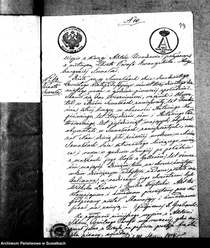 image.from.unit.number "Dowody do Akt Ślubnych z roku 1857 Suwałk"