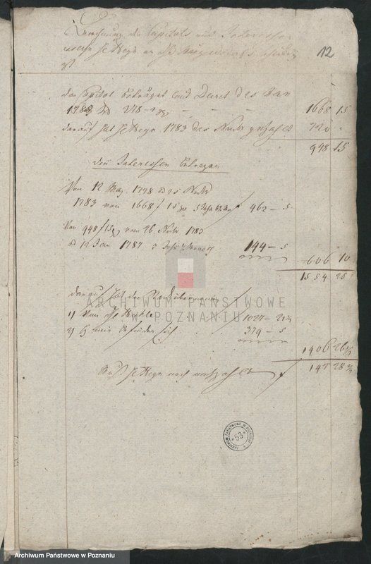 image.from.unit.number "Brechnung der Activorum et Passivorum der Stadt Lissa; język niemiecki"