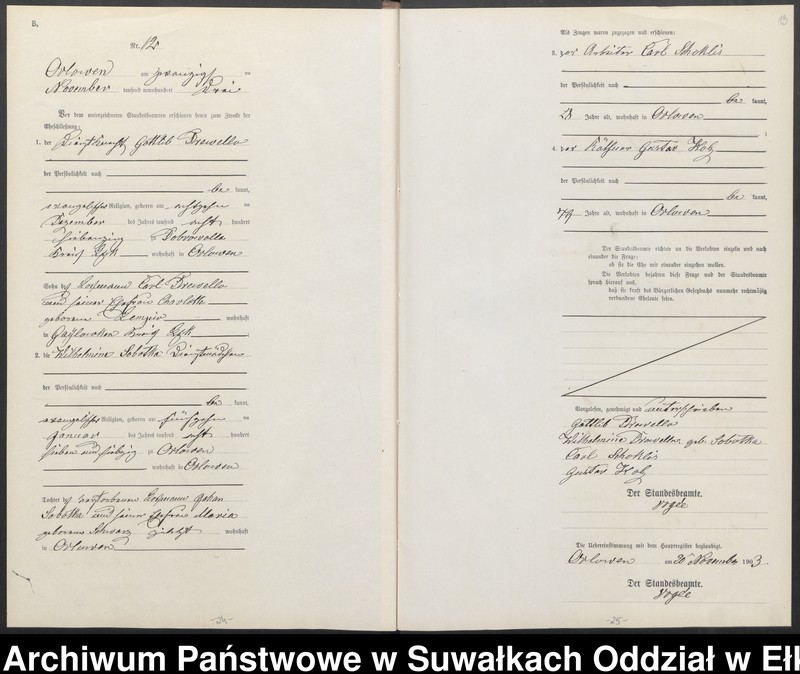image.from.unit.number "Heiraths-Neben-Register des Preussischen Standes-Amtes Orlowen Kreis Lötzen"