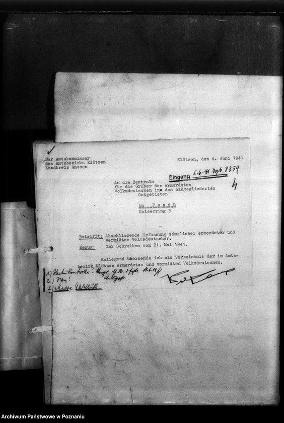 Obraz 8 z jednostki "Kreis Gnesen (Gniezno). Zgłoszenia zmarłych i zaginionych Niemców w 1939 roku"