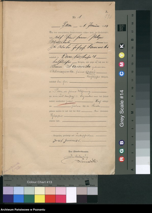 Obraz 4 z jednostki "Księga urodzeń tom I"