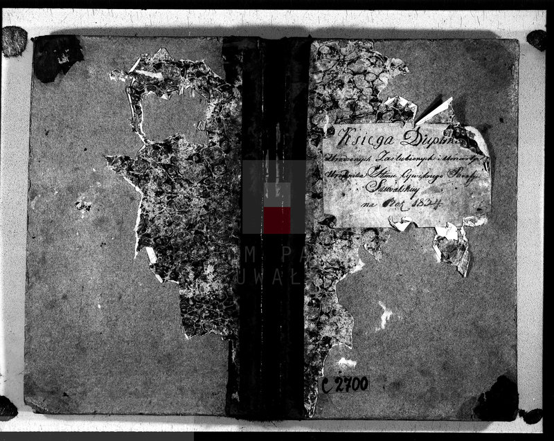image.from.unit.number "Księga duplikat urodzonych, zaślubionych i umarłych urzędnika stanu cywilnego, parafyi suwalskiey na rok 1834"