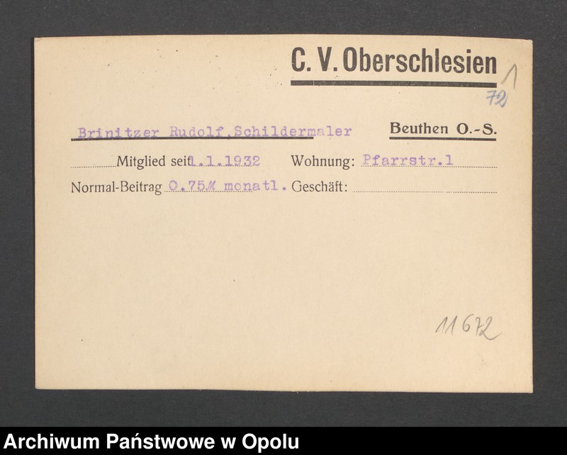 Obraz 3 z jednostki "[Brinitzer Rudolf, Beuthen]"