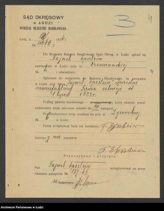 Obraz 6 z jednostki "Fajwel Epsztein – sprzedaż czapek"