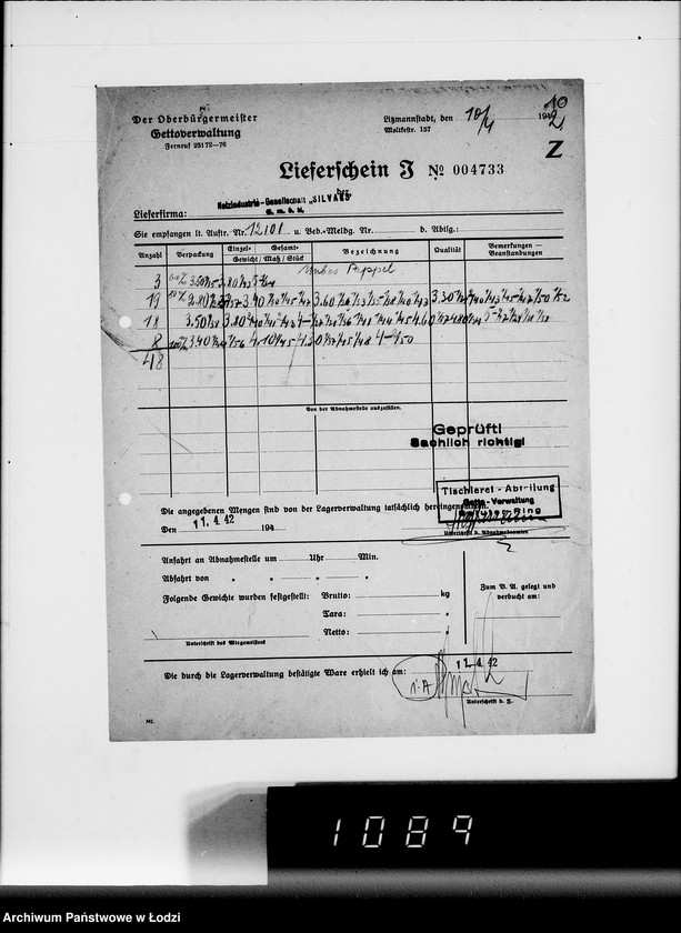 Obraz 14 z jednostki "Aufträge 15101-15108 und Rechnungen Firma R.Greulich Breslau.Chemische Produkte"