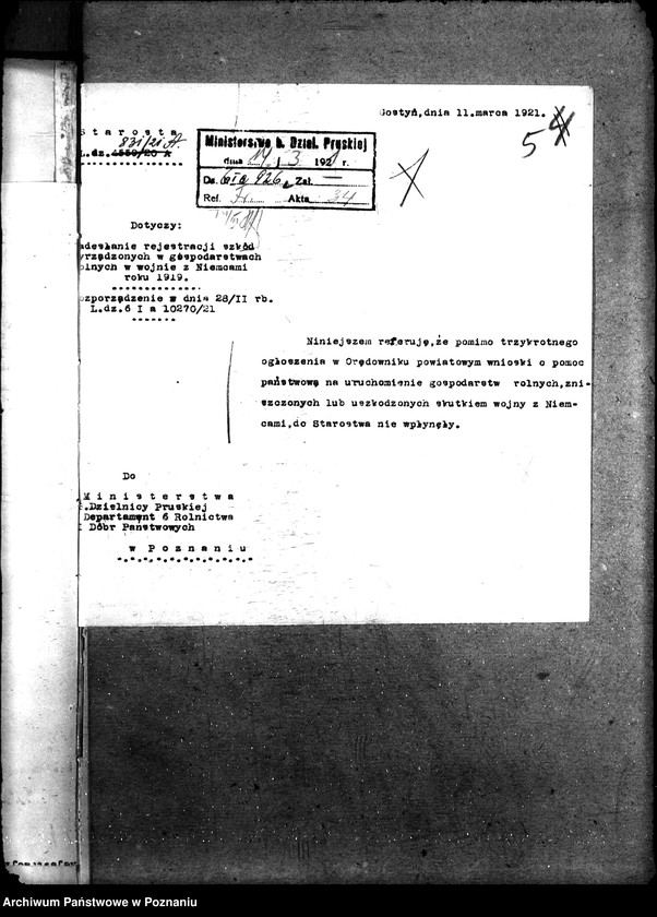 Obraz 9 z jednostki "Sprawy szczegółowo-administracyjne Szkody wojenne p. Gostyń, Grodzisk"