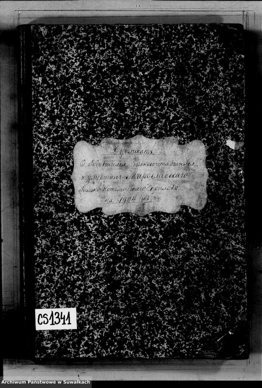 image.from.unit.number "Duplikat o Rodivšichsja Brakosočetavšichsja i Umeršich Miroslavskago Rimsko- Katoličeskago prichoda na 1904 god"