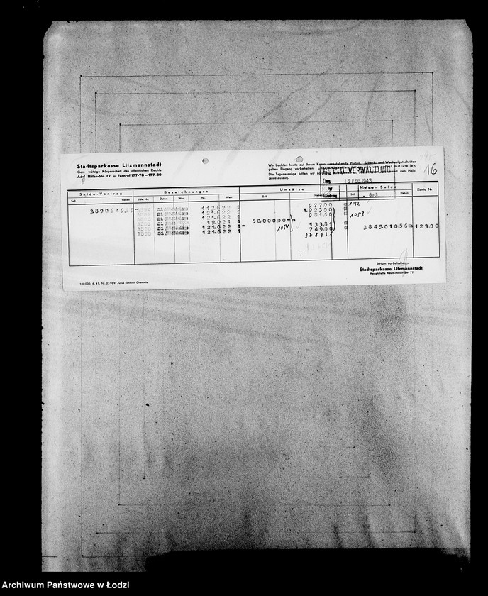 Obraz 20 z jednostki "Sonderkonto 12300 Bankauszüge"