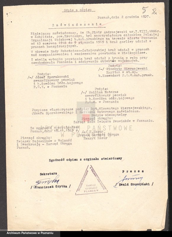 Obraz 14 z jednostki "Życiorysy powstańców wielkopolskich: A - tom ll /Andrzejewski Piotr - Augustyniak Szczepan/."