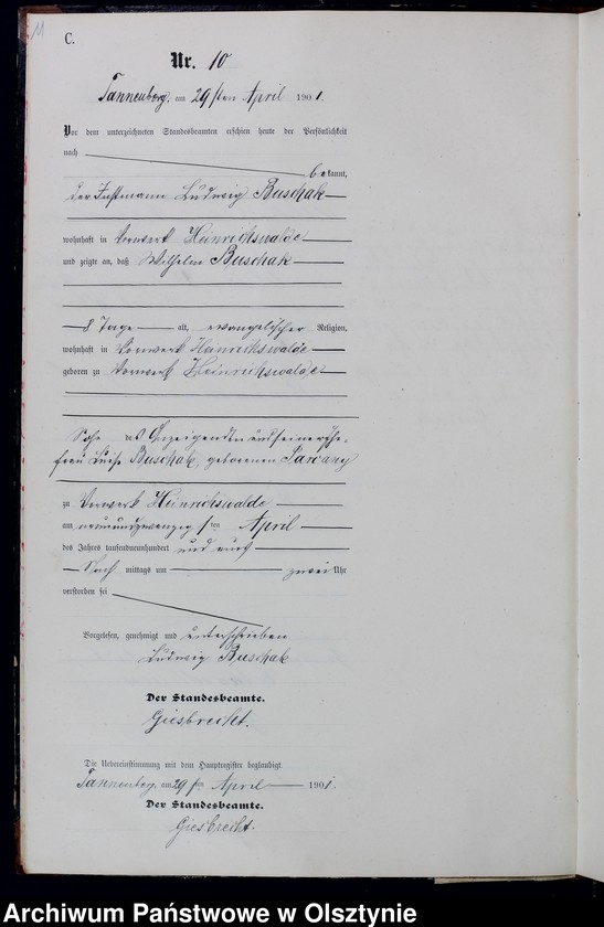 image.from.unit.number "Sterbe-Neben-Register Nr 1 - 28"