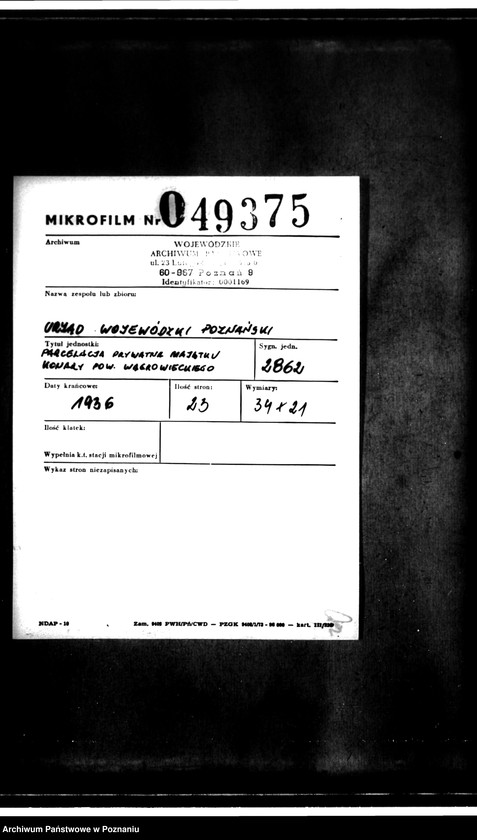 Obraz 2 z jednostki "/Parcelacja prywatna majątku Konary powiatu wągrowieckiego/"