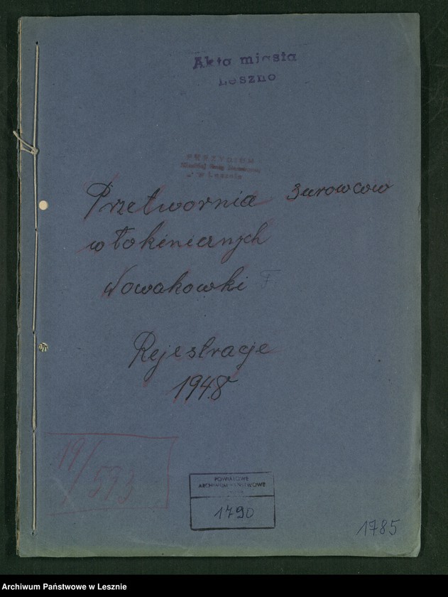 Obraz 2 z jednostki "[Przetwórnia Surowców Włókienniczych - Franciszek Nowakowski - rejestracja]"