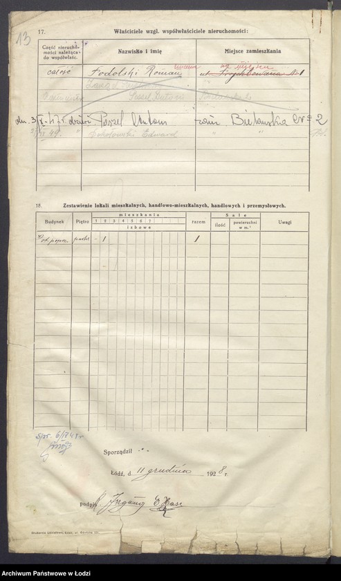 image.from.unit.number "Księga inwentarzowa nieruchomości m. Łodzi ul. Bielańska"