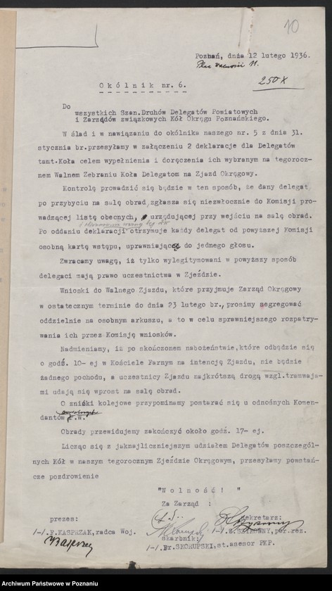 image.from.unit.number "I. Walny Zjazd Delegatów Okręgu Poznańskiego Związku Weteranów Powstań Narodowych 1.III.1936 r."