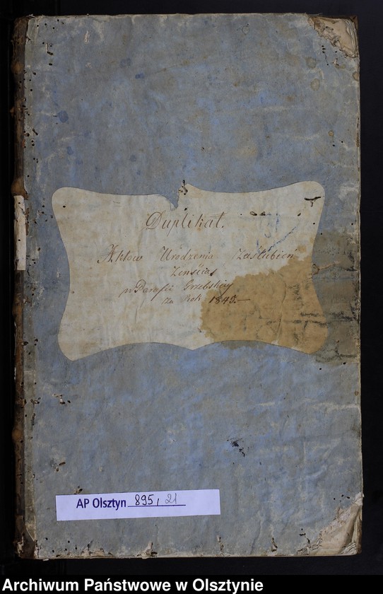 image.from.unit.number "Duplikat Aktów Urodzenia, Zaślubień, Zeńścia z Parafii Grzebskiey za Rok 1845"