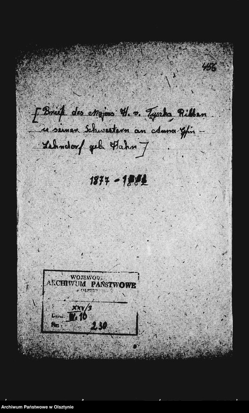 image.from.unit.number "/H. v. Tyszka- Ribben, Marie geb. Koschkull, Emma v. Ziegler geb. v. Tyszka an Anna Gfin Lehndorff geb. Hahn/"