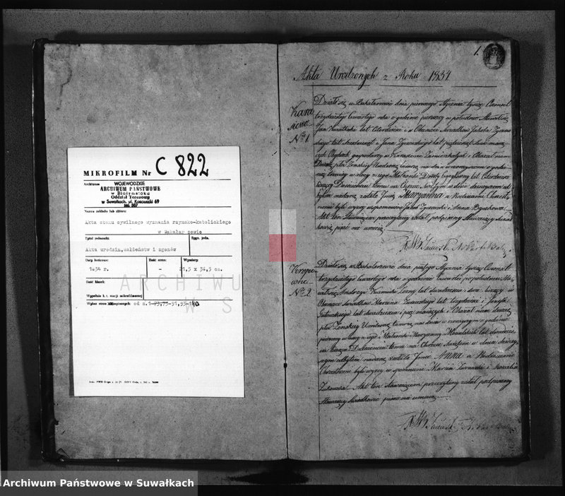 image.from.unit.number "Księga Duplikat Urodzonych, Zaślubionych Umarłych z roku 1834 Parafij Bakałarzewskiey Przeznaczona do Archiwum Hipotecznego Powiatu Dąbrowskiego"