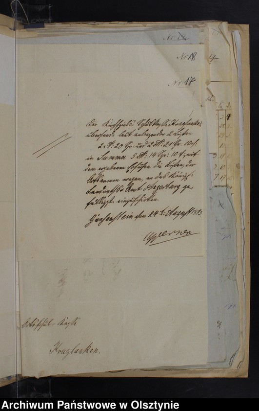 image.from.unit.number "Beläge zur Kirchspiels Schul-Kassen Rechnung von Kruklanken"