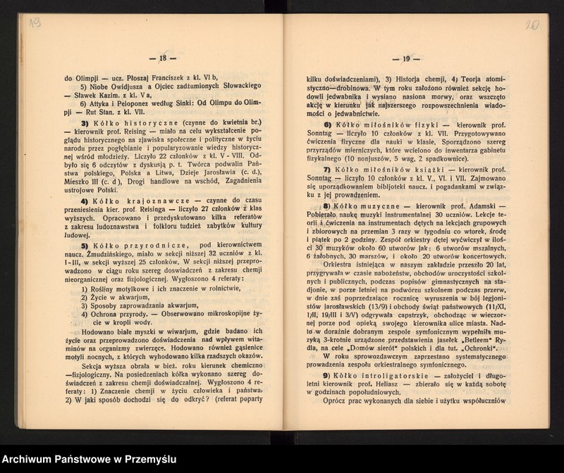 image.from.unit.number "Sprawozdanie Dyrekcji Państw[owego] Gimnazjum I w Jarosławiu za rok szkolny 1928/9"